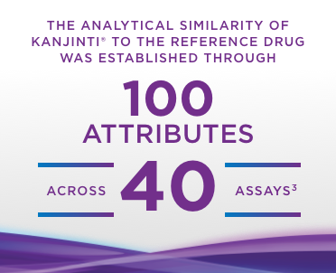 The analytical similarity of KANJINTI® to the reference drug was established through 100 attributes across 40 assays