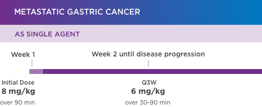 kanjinti dosing as single agent or for gastric cancer